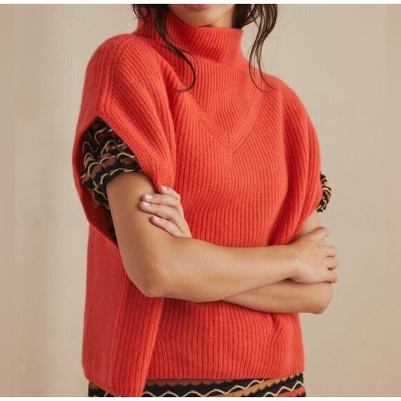Anthropologie The Enza Oversized Ribbed Cashmere Vest Size Large - Picture 1 of 7